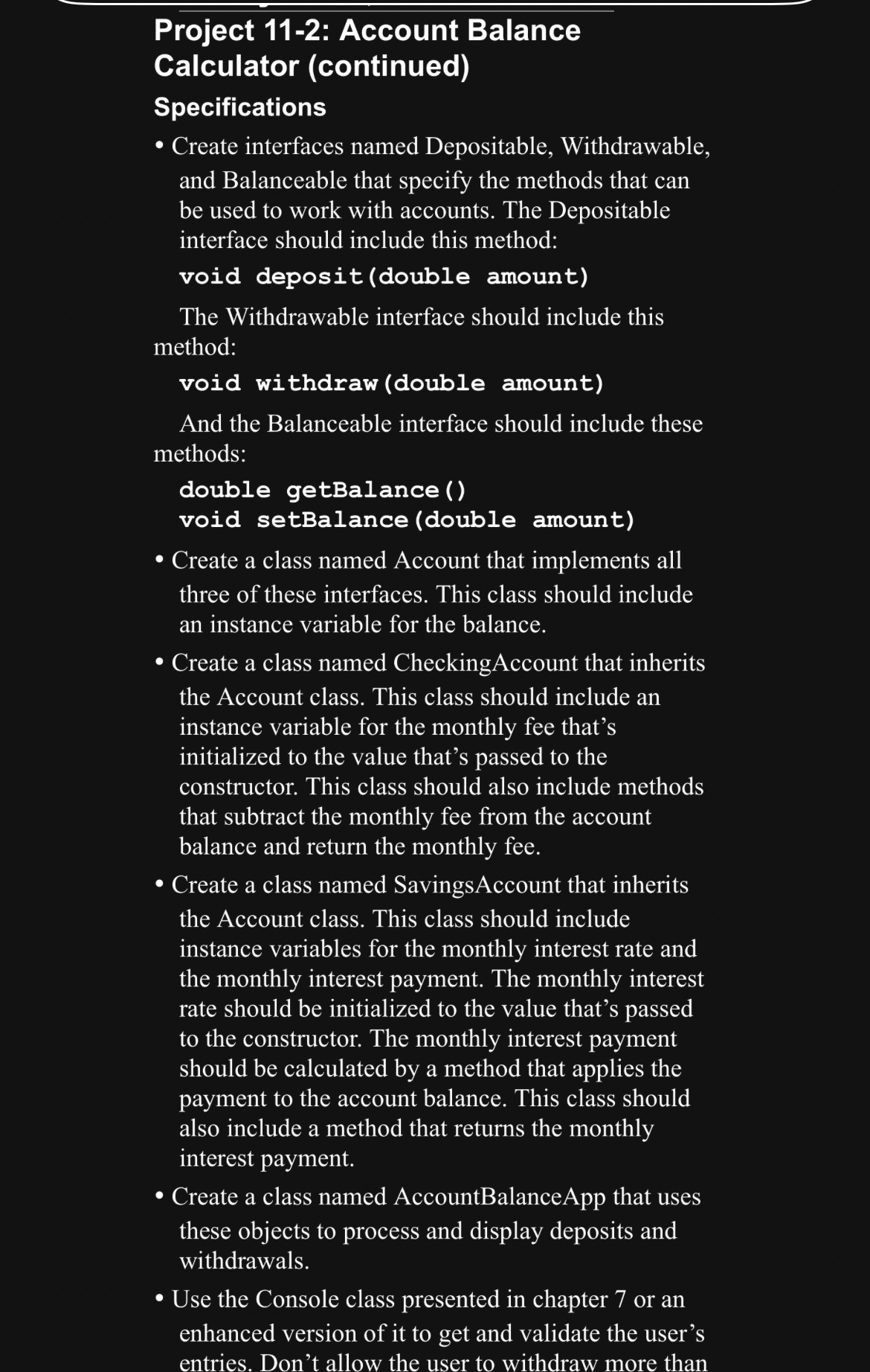 Project 1 1 - 2 : Account Balance Calculator (