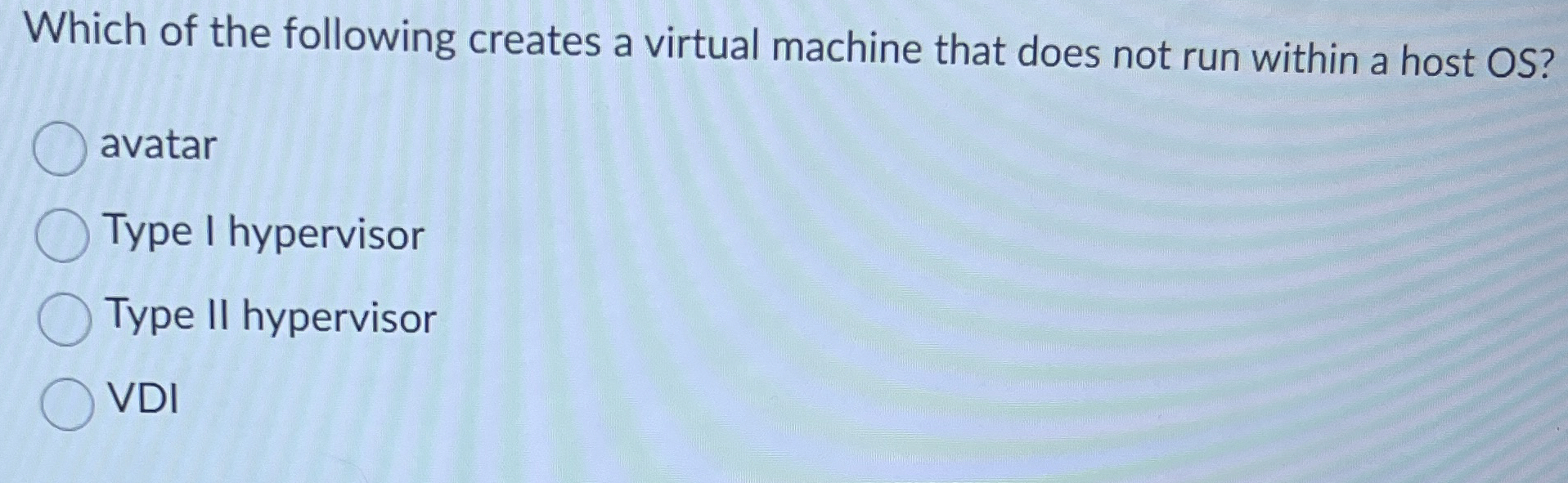 Which of the following creates a virtual machine