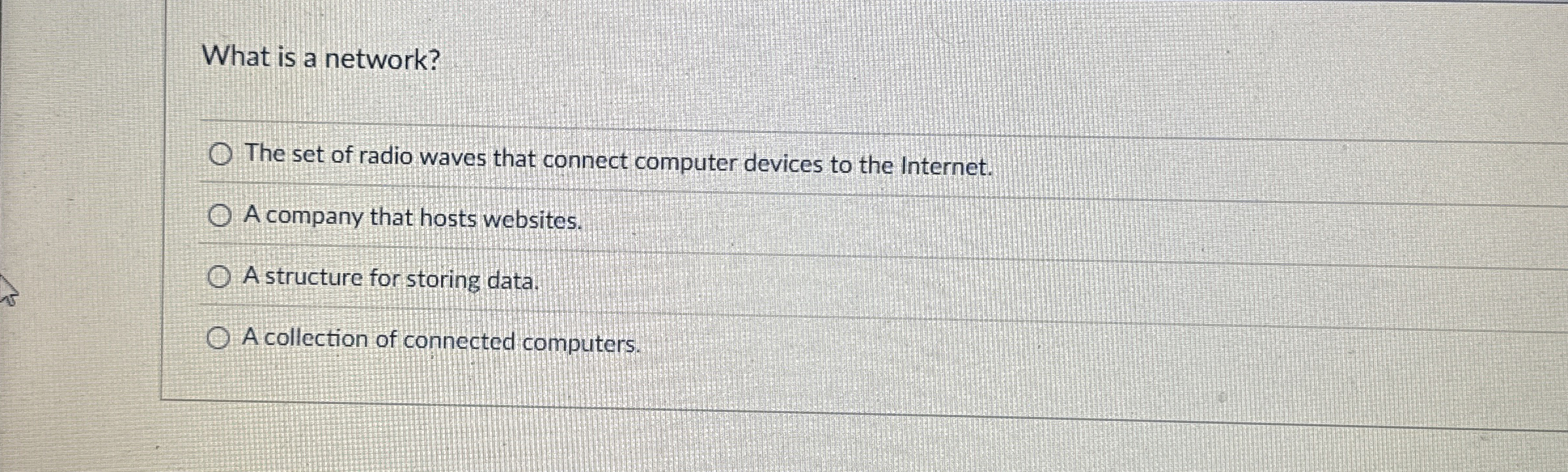 What is a network? The set of radio waves that
