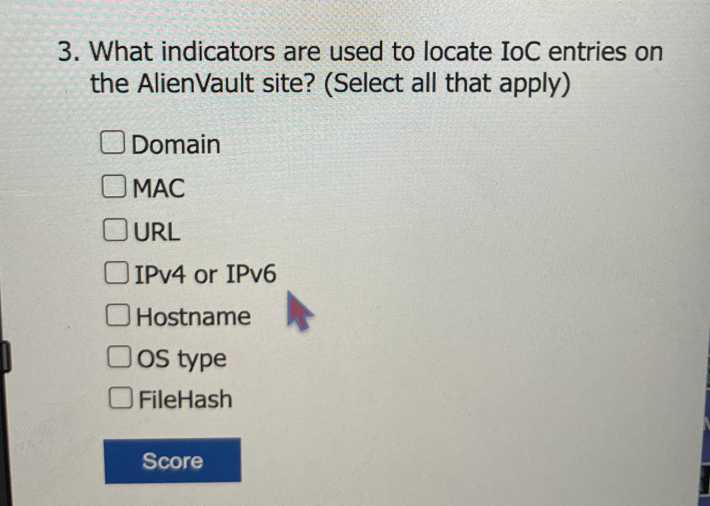 What indicators are used to locate IoC entries on