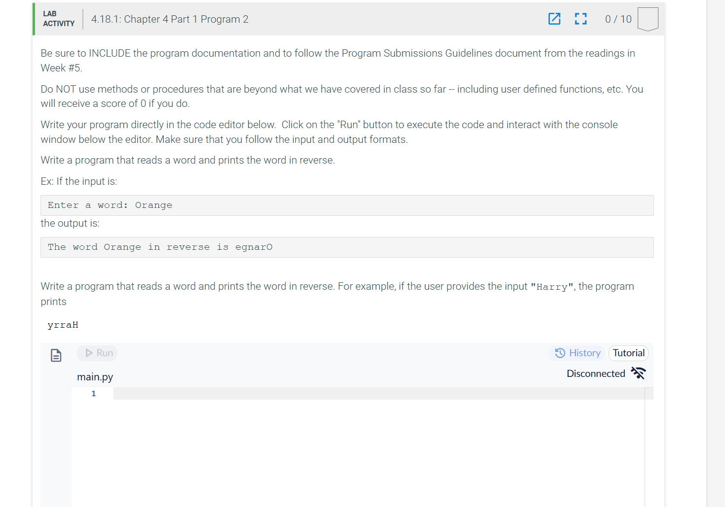 4 . 1 8 Chapter 4 Part 1 Program 2 lab activity 4