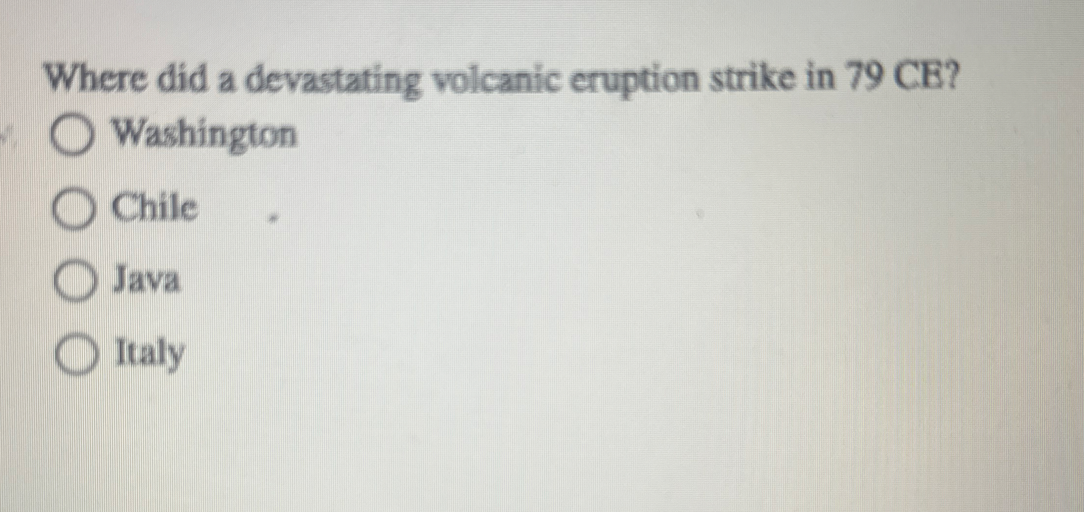 Where did a devastating volcanic eruption strike
