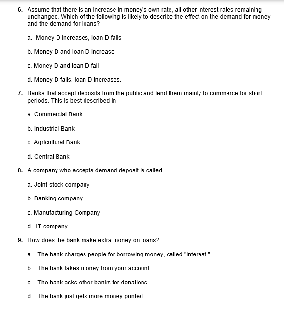 Choose the right answer. I. MULTIPLE CHOICE: