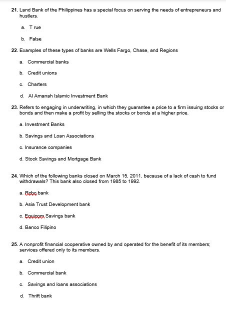 Choose the right answer. I. MULTIPLE CHOICE: