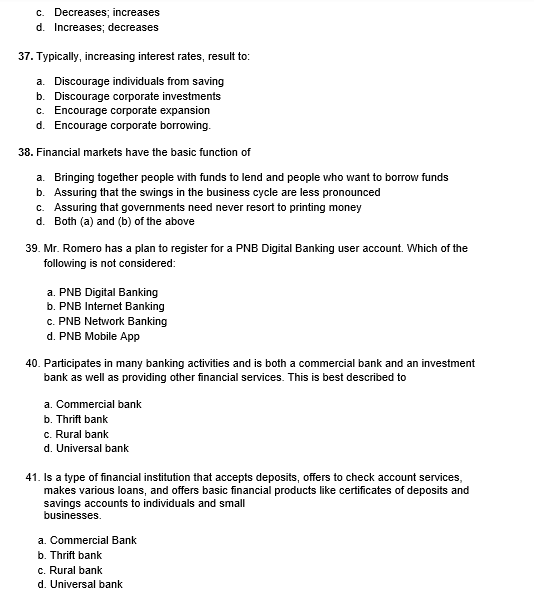 Choose the right answer. I. MULTIPLE CHOICE: