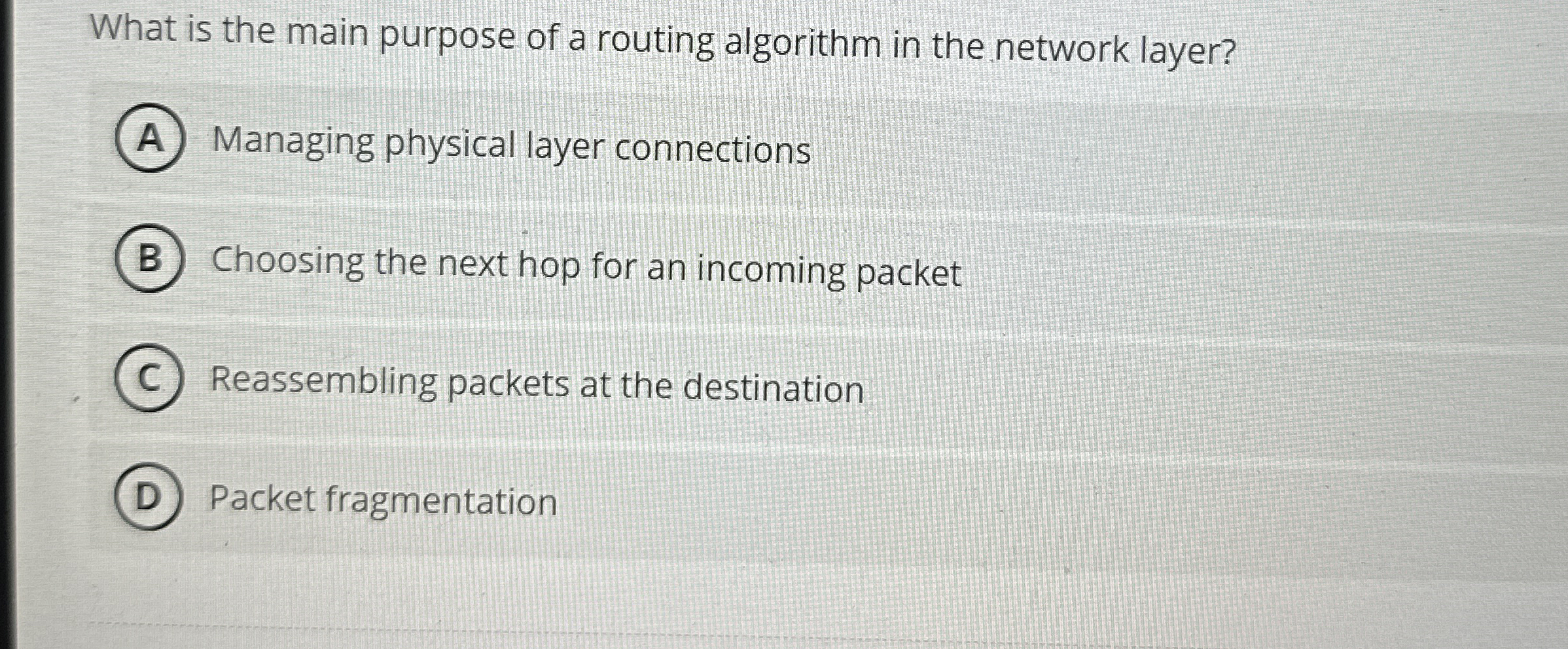 What is the main purpose of a routing algorithm