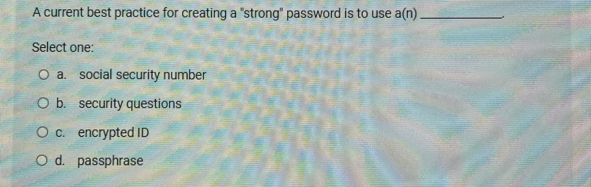 A current best practice for creating a "strong"