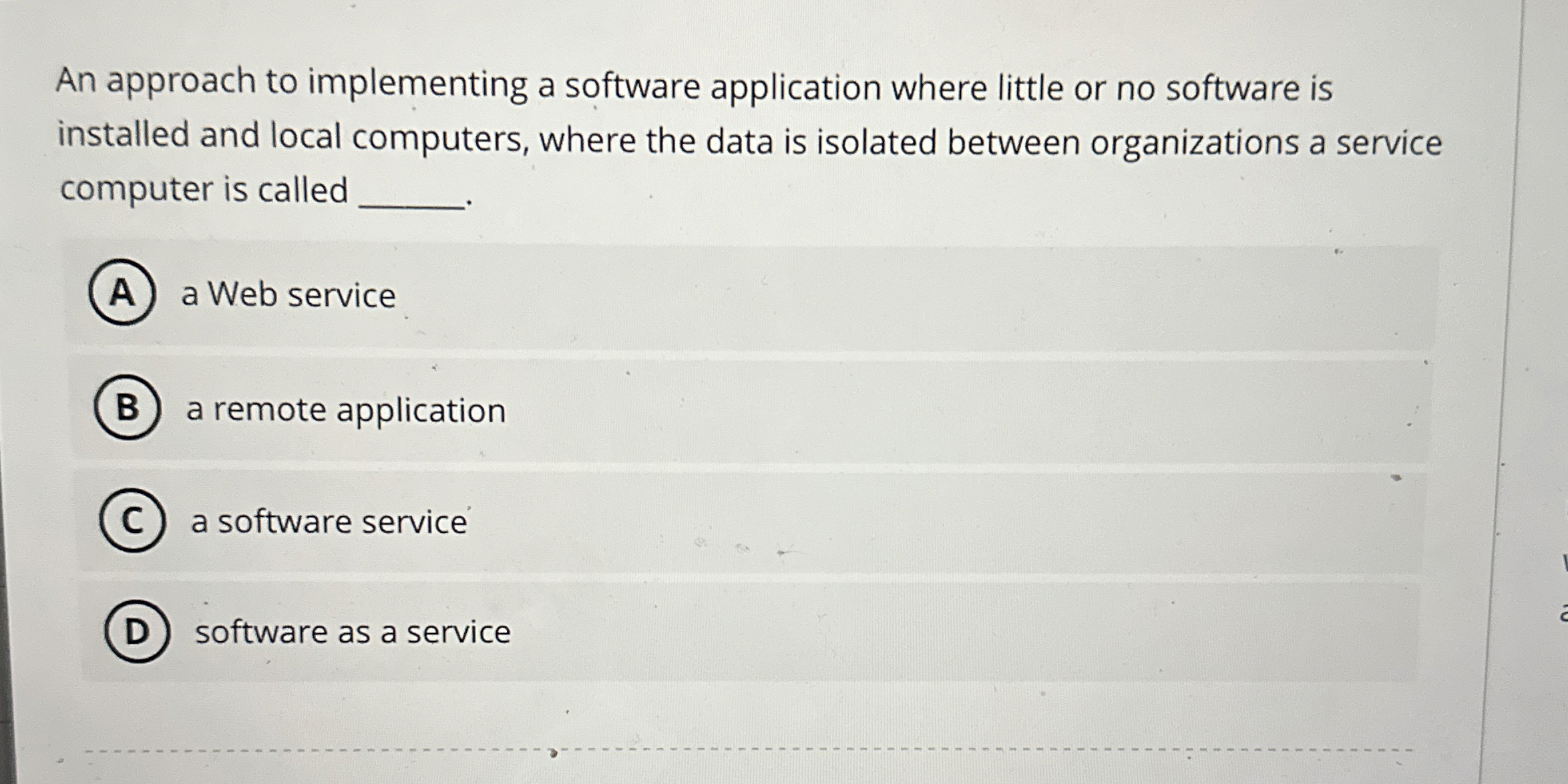 An approach to implementing a software