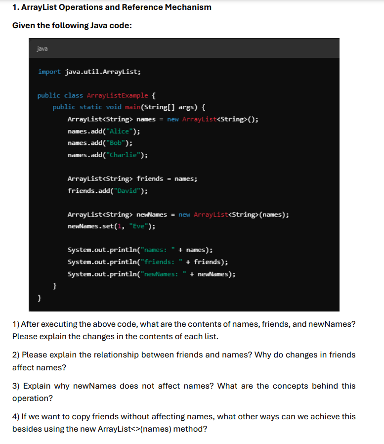 Given the following Java code: ` ` ` java import