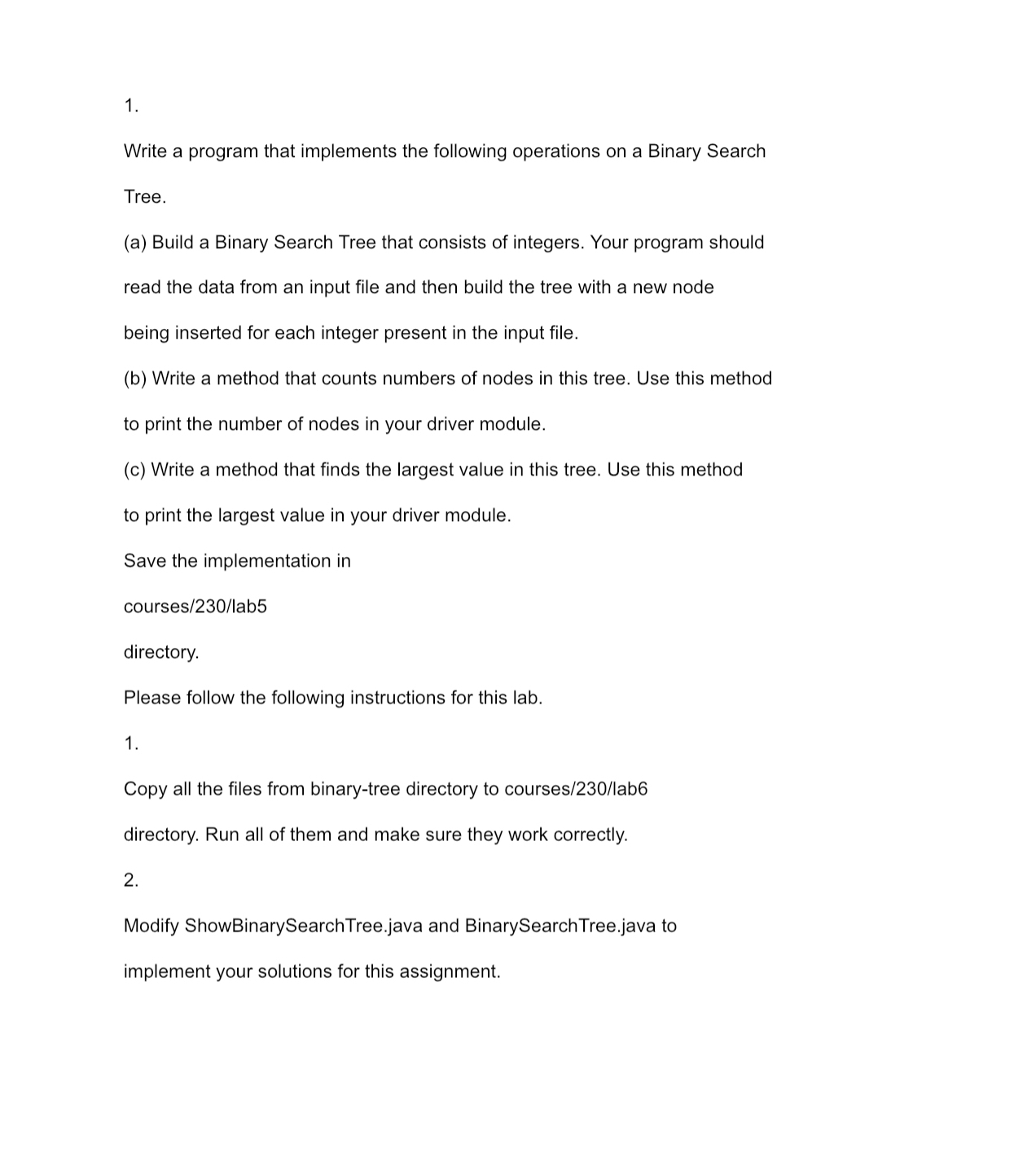 Write a program that implements the following