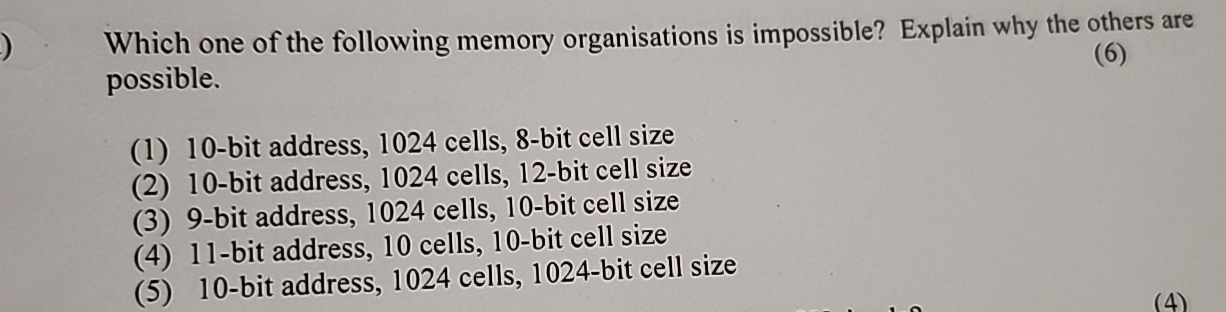 Which one of the following memory organisations