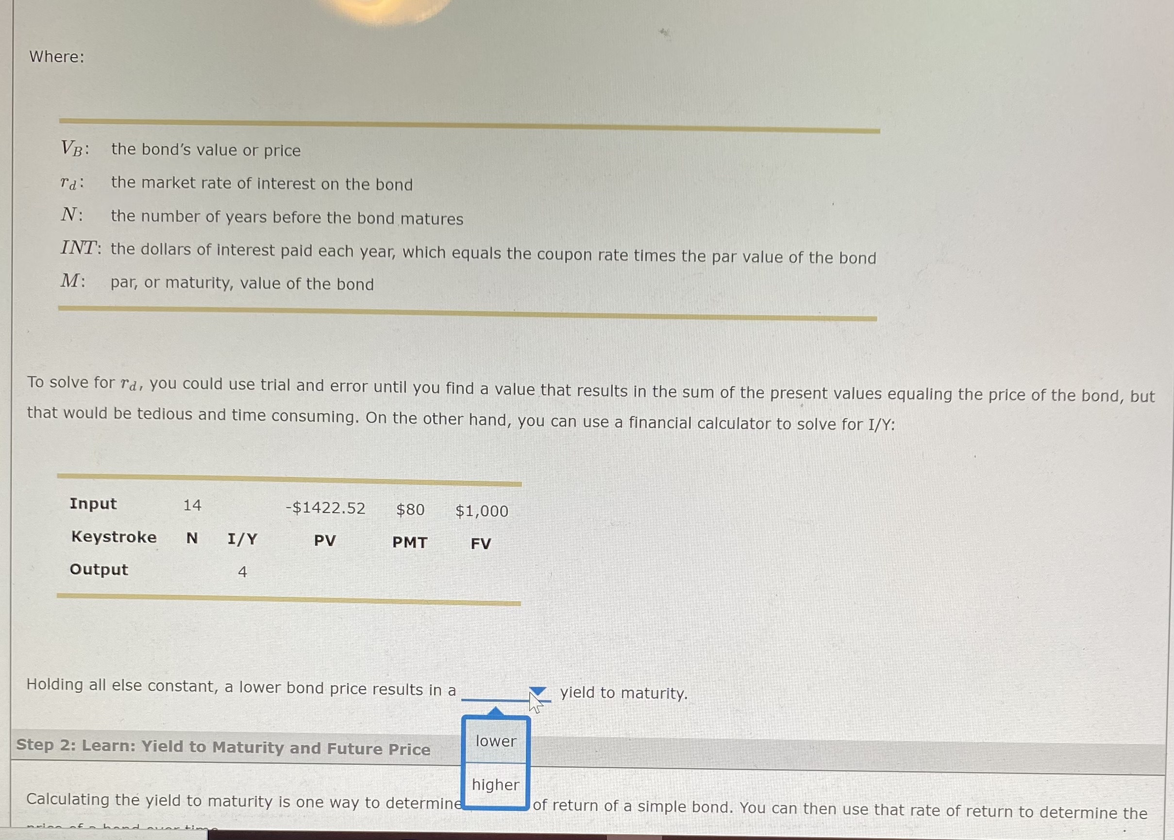 Complete the following table by selecting the