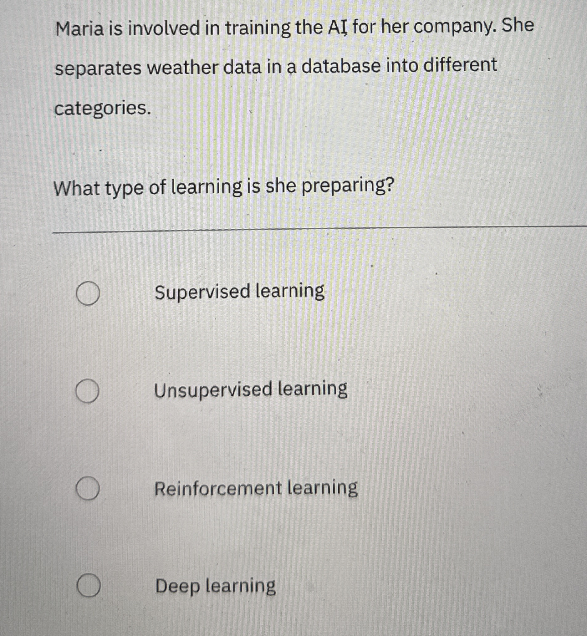 Maria is involved in training the AI for her