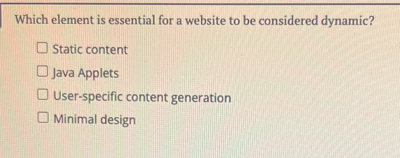 Which element is essential for a website to be