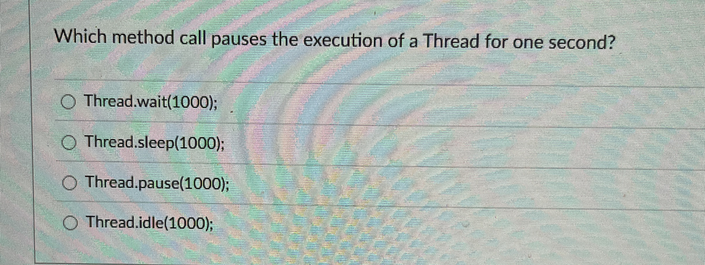 Which method call pauses the execution of a