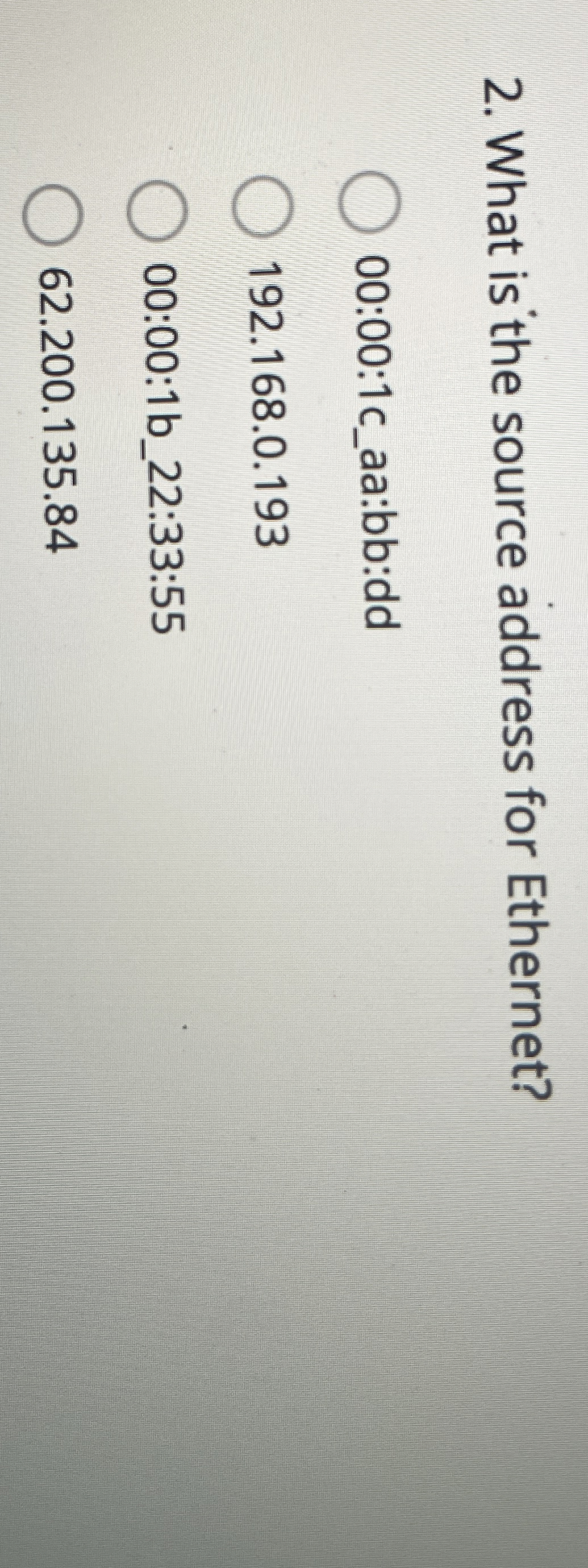 What is the source address for Ethernet? 0 0 : 0