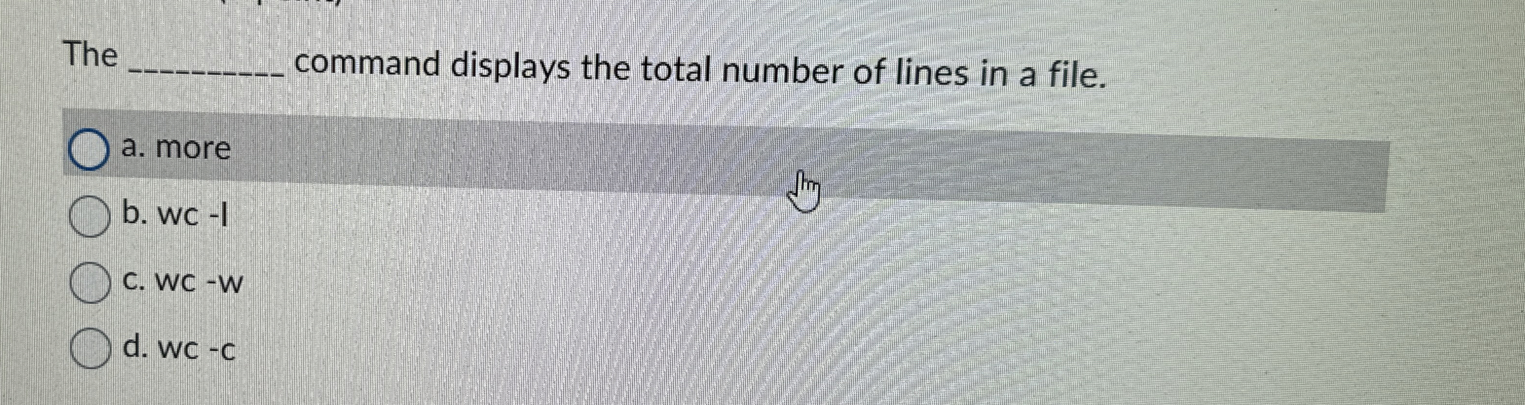 The command displays the total number of lines in