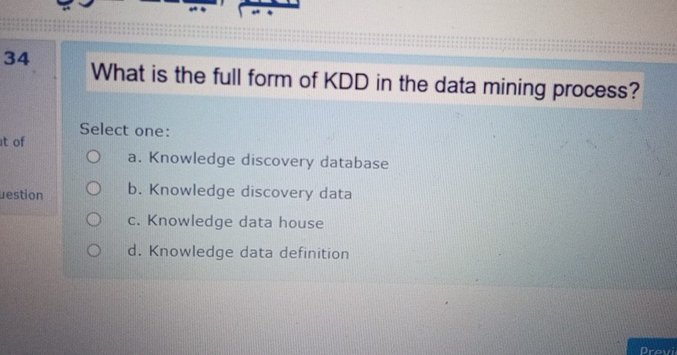 3 4 What is the full form of KDD in the data