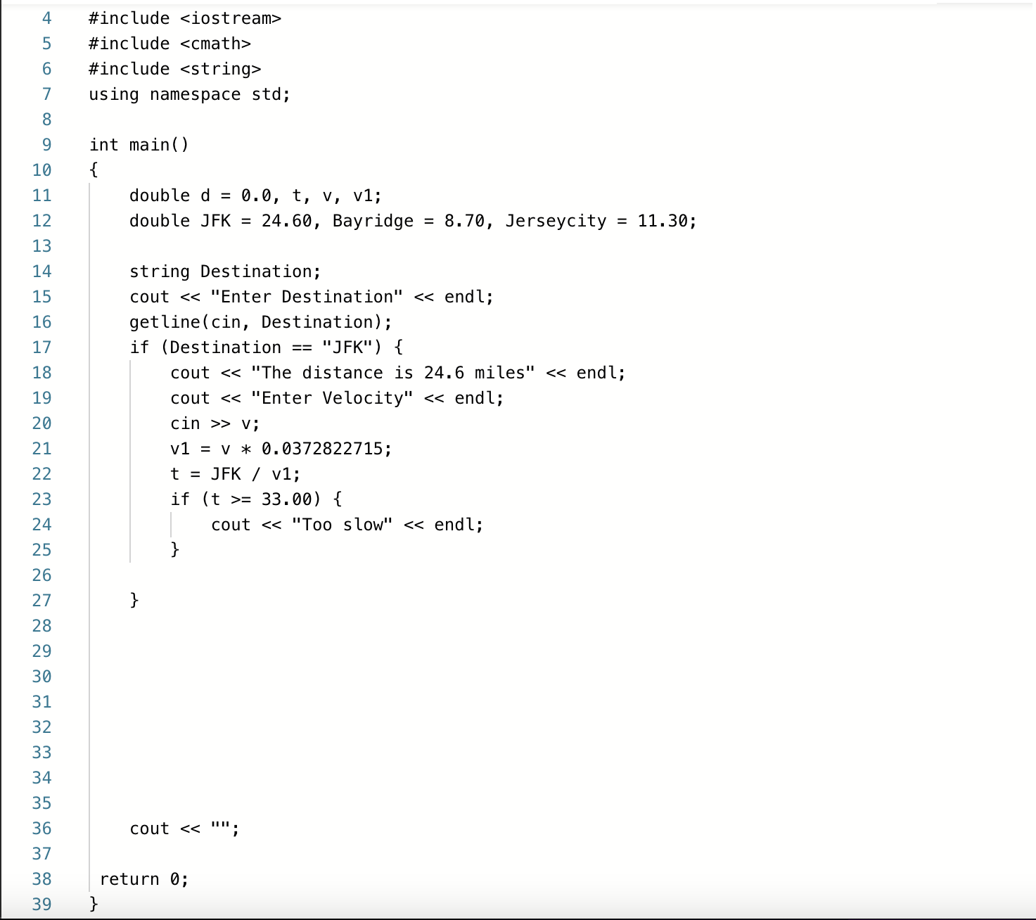 USING C + + Your objective is to find and note