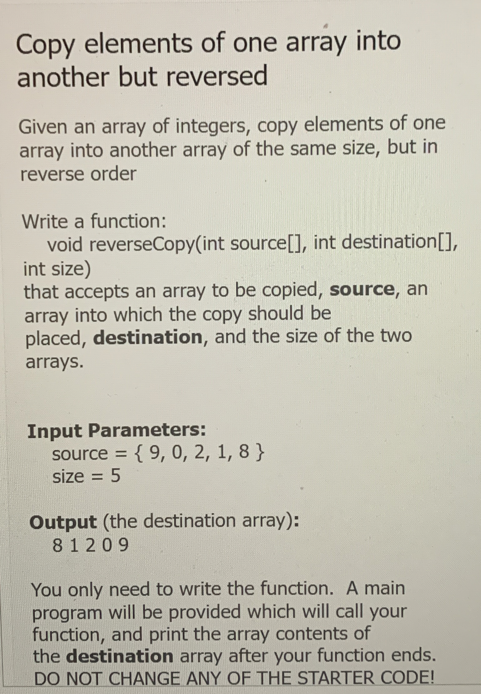 C + + Copy elements of one array into another but