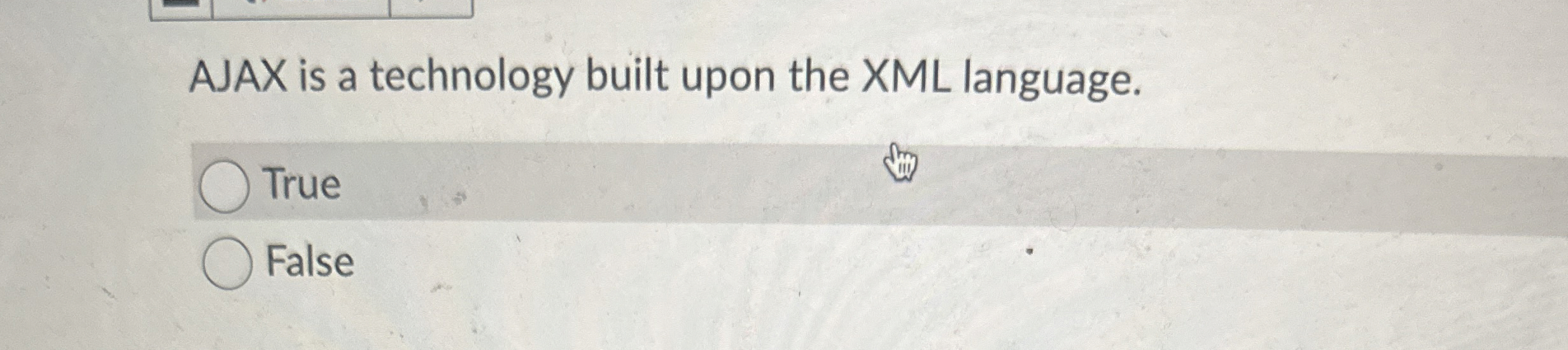 AJAX is a technology built upon the XML language.
