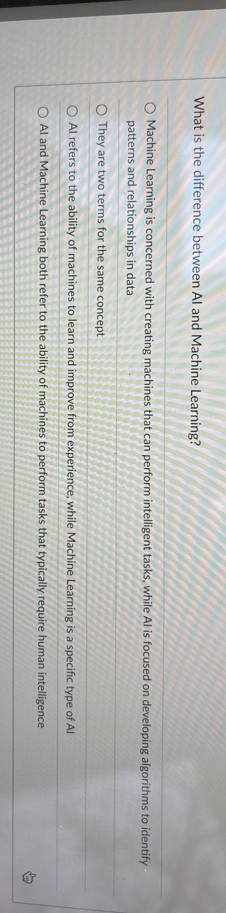 What is the difference between Al and Machine