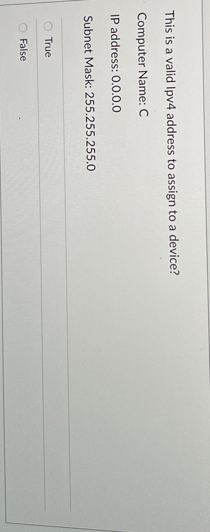 This is a valid Ipv 4 address to assign to a