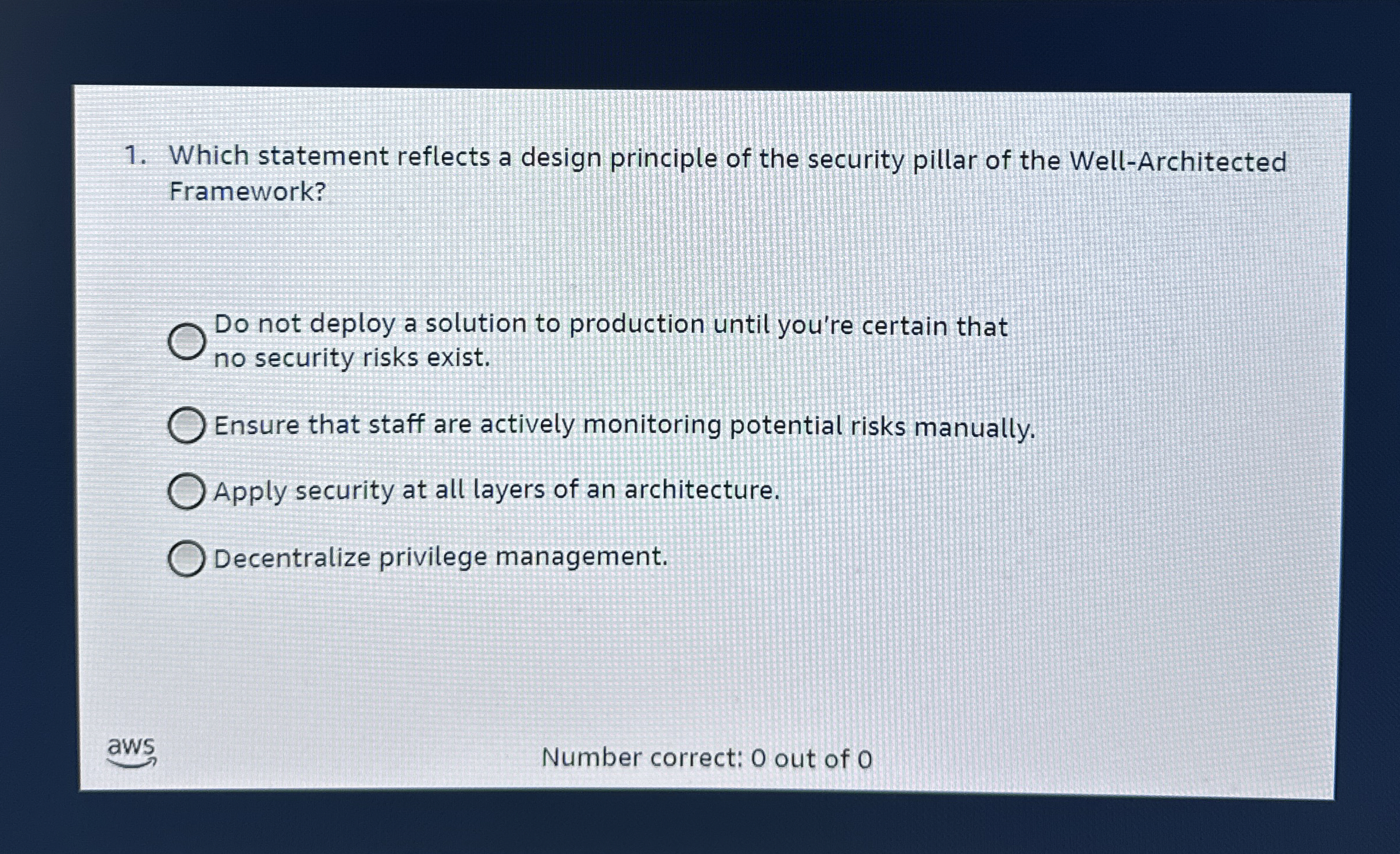 Which statement reflects a design principle of