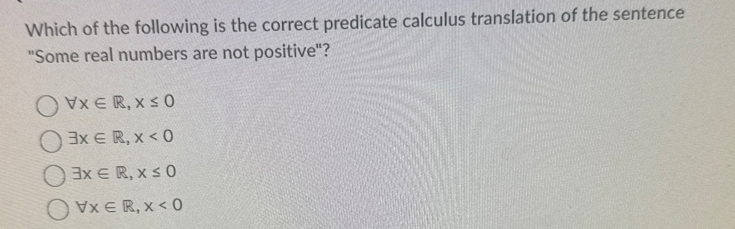 Which of the following is the correct predicate