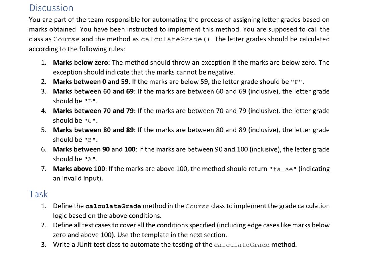 Discussion You are part of the team responsible