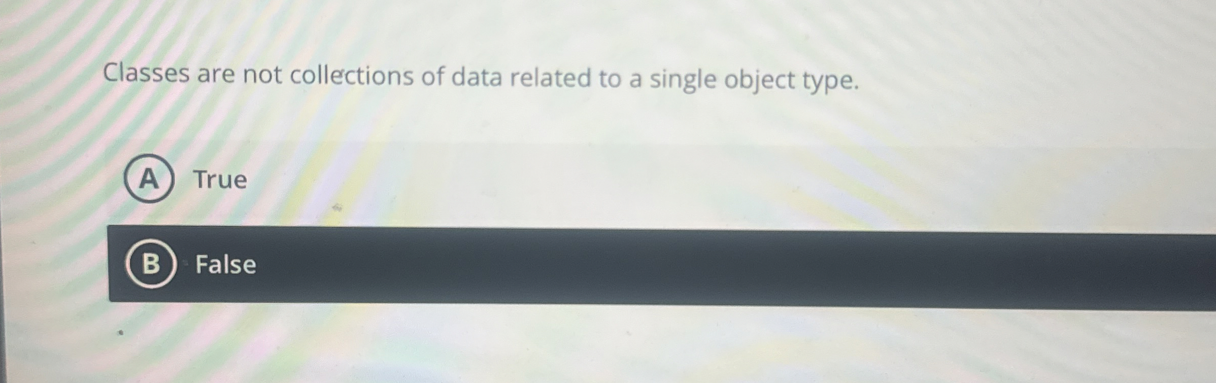 Classes are not collections of data related to a