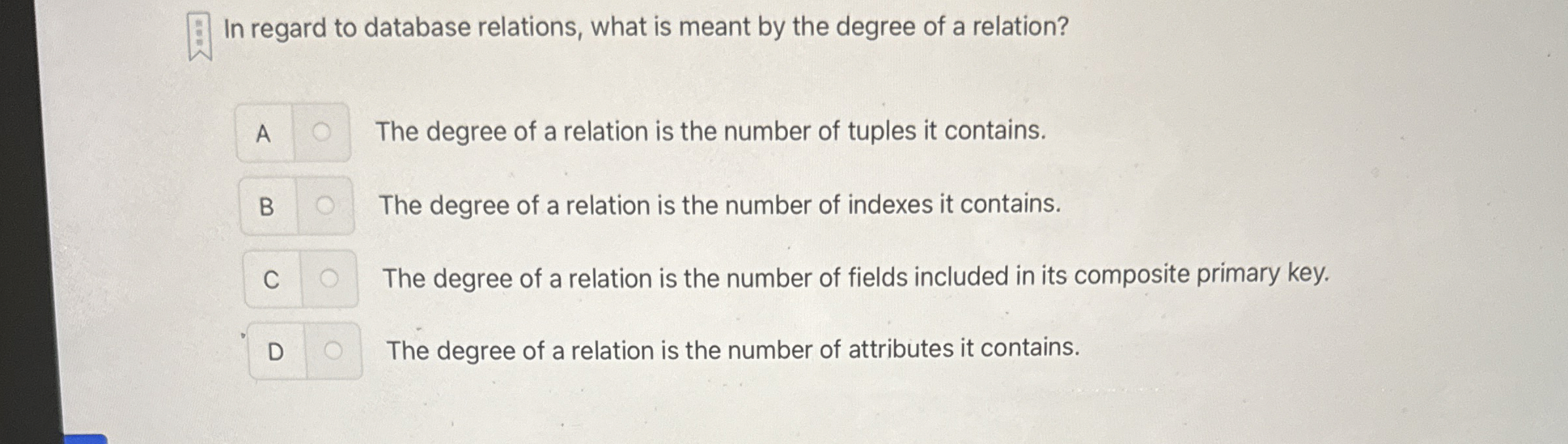 : In regard to database relations, what is meant