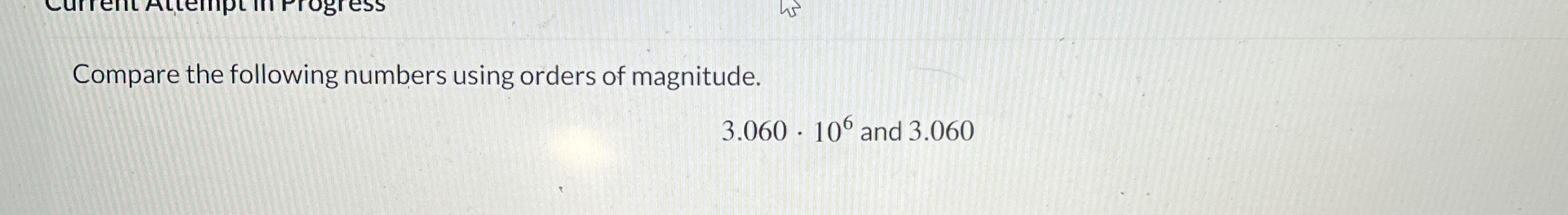 Compare the following numbers using orders of
