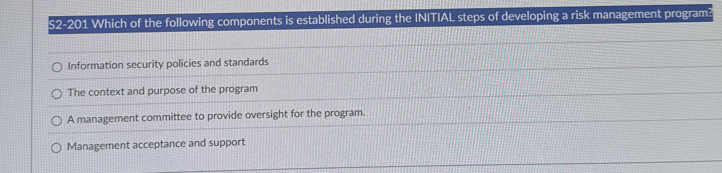 S 2 - 2 0 1 Which of the following components is