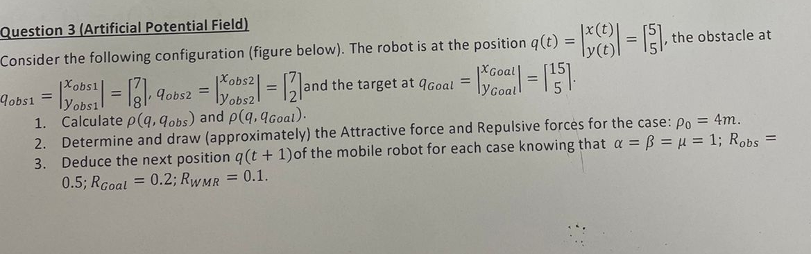 Question 3 ( Artificial Potential Field )