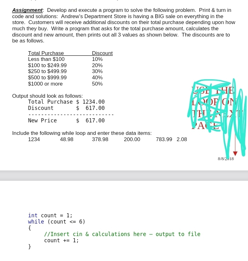 Assignment: Develop and execute a program to