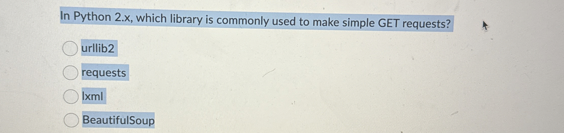 In Python 2 . x , which library is commonly used