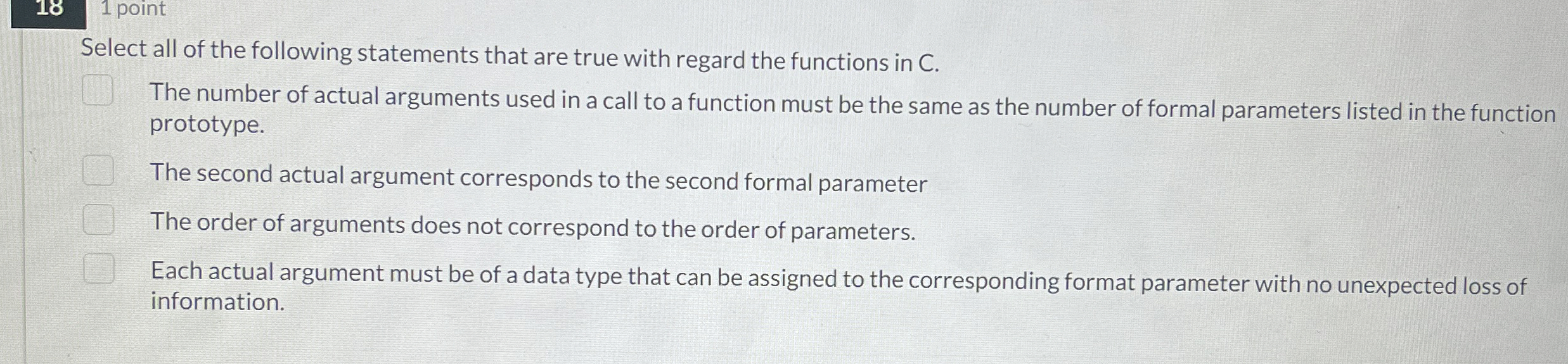 1 8 1 point Select all of the following