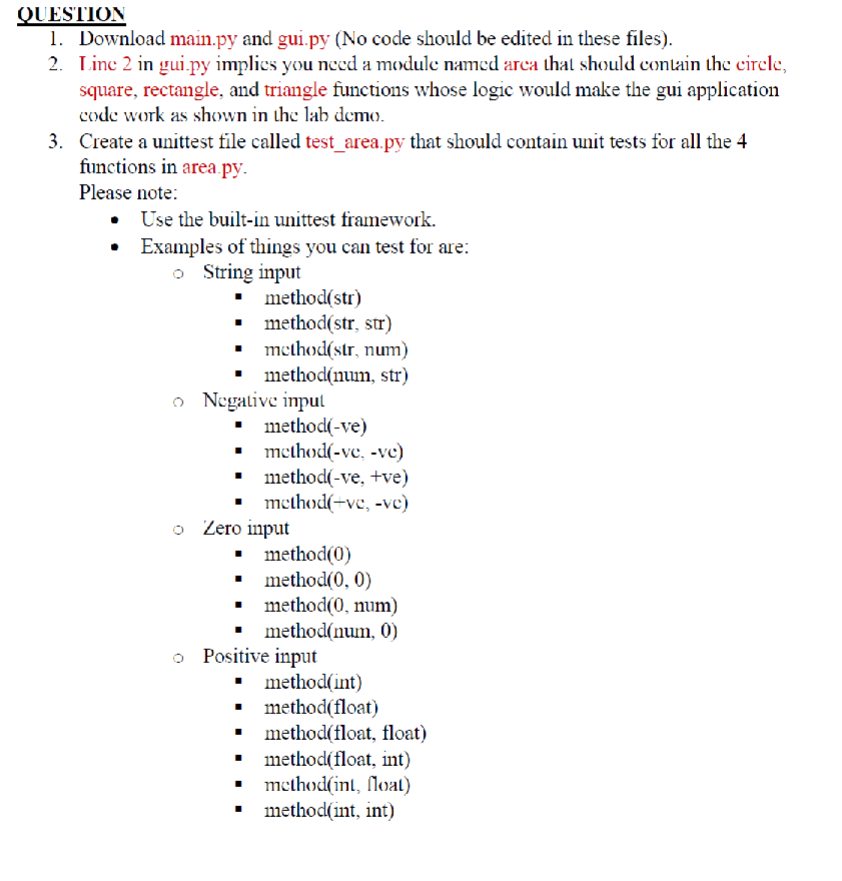 Here is my instructions and gui and main files; I