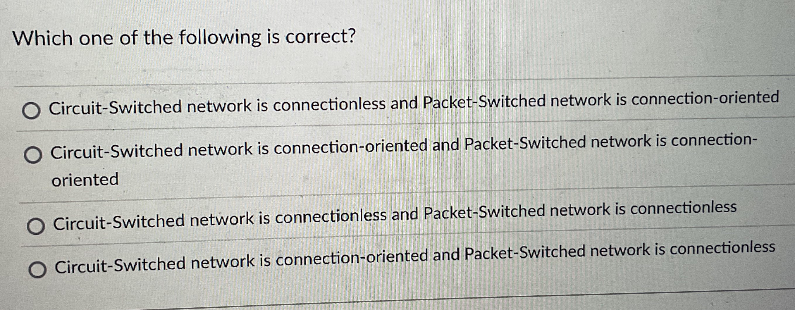 Which one of the following is correct? Circuit -