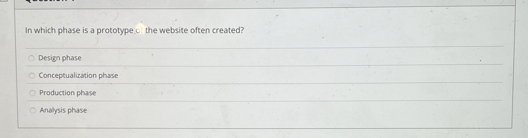 In which phase is a prototype of the website