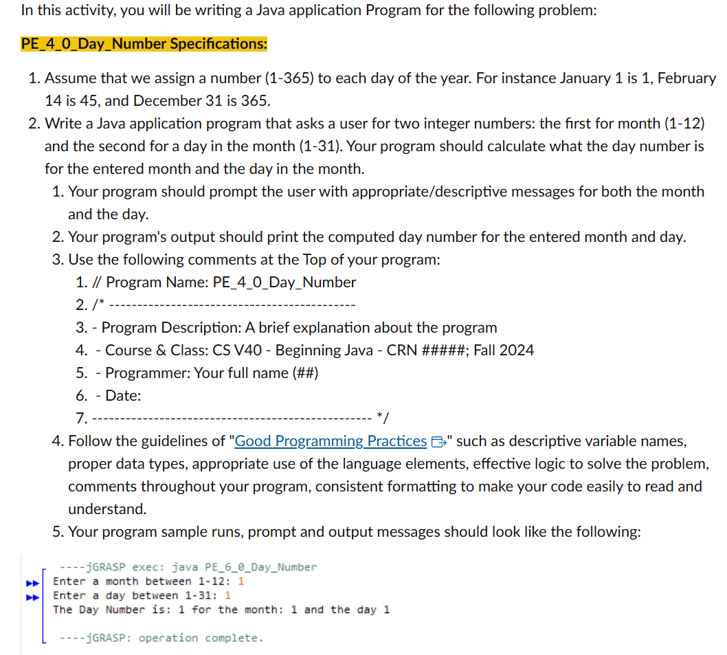 In this activity, you will be writing a Java