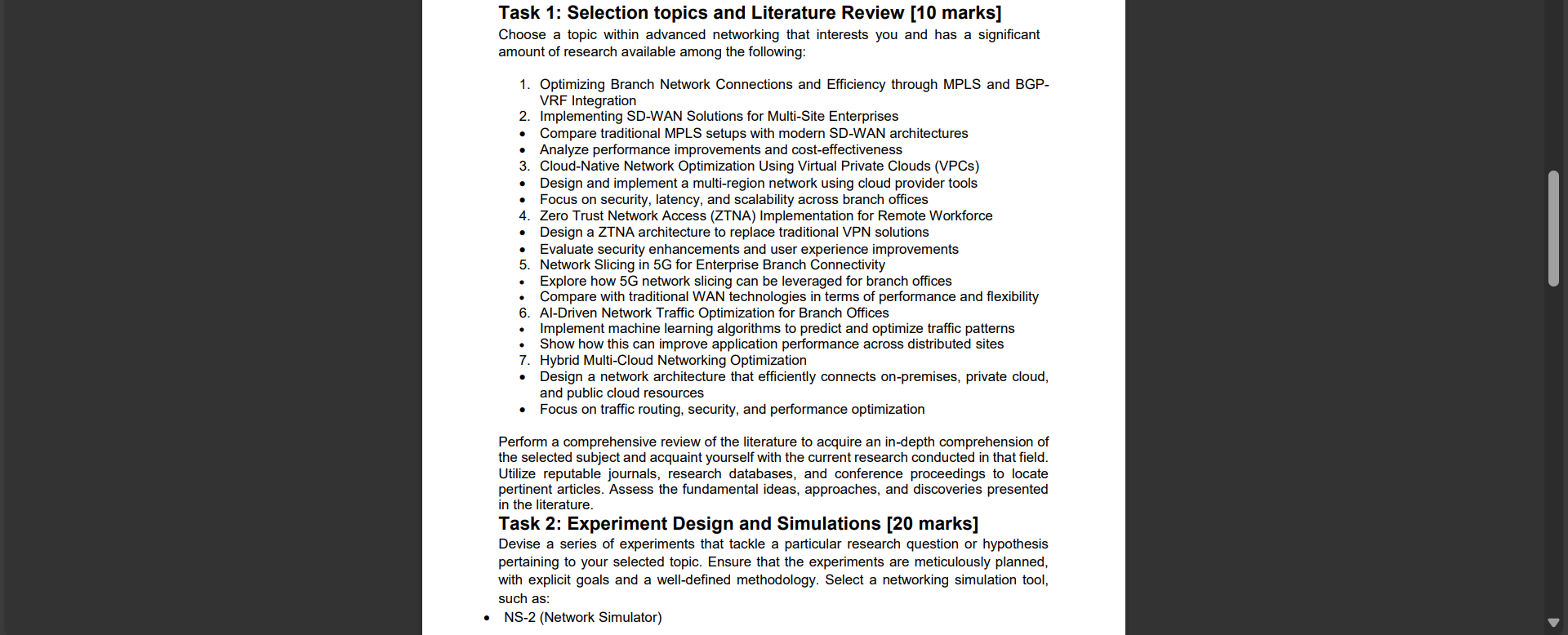 Task 1 : Selection topics and Literature Review [