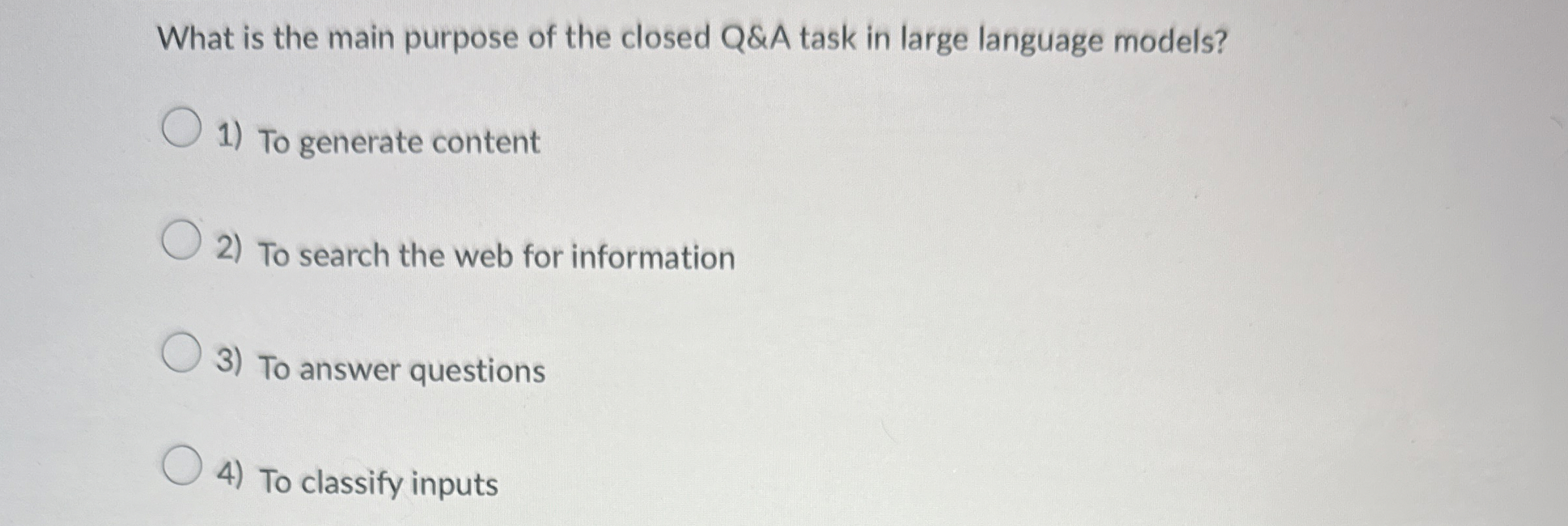 What is the main purpose of the closed Q&A task