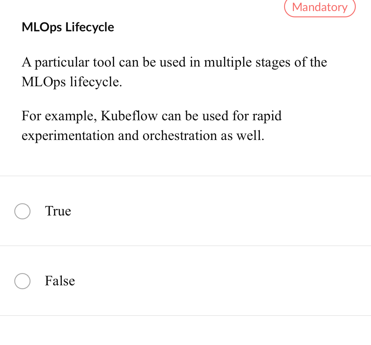 MLOps Lifecycle A particular tool can be used in
