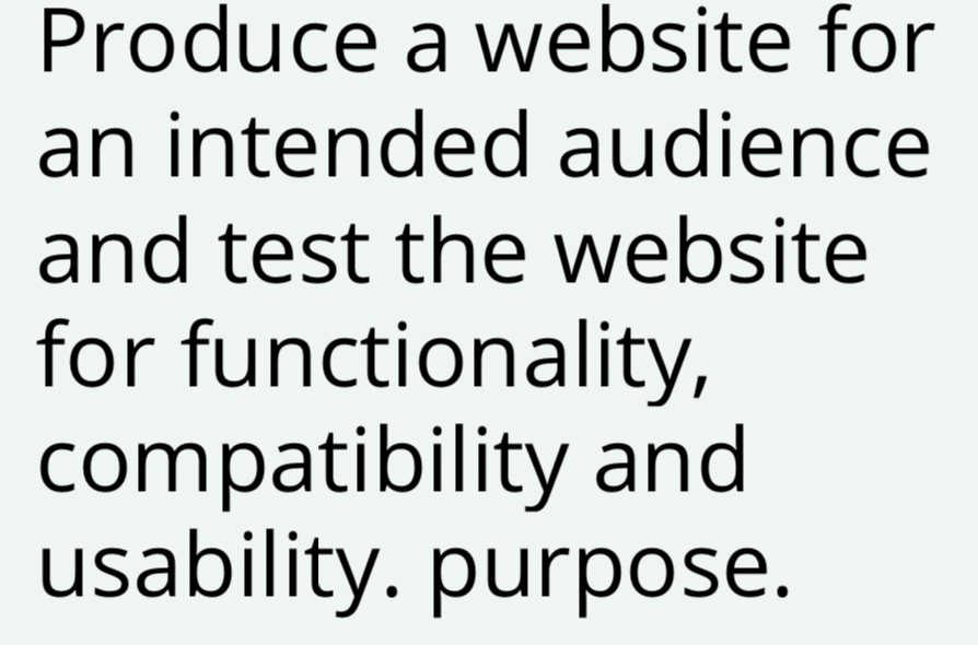 Produce a website for an intended audience and