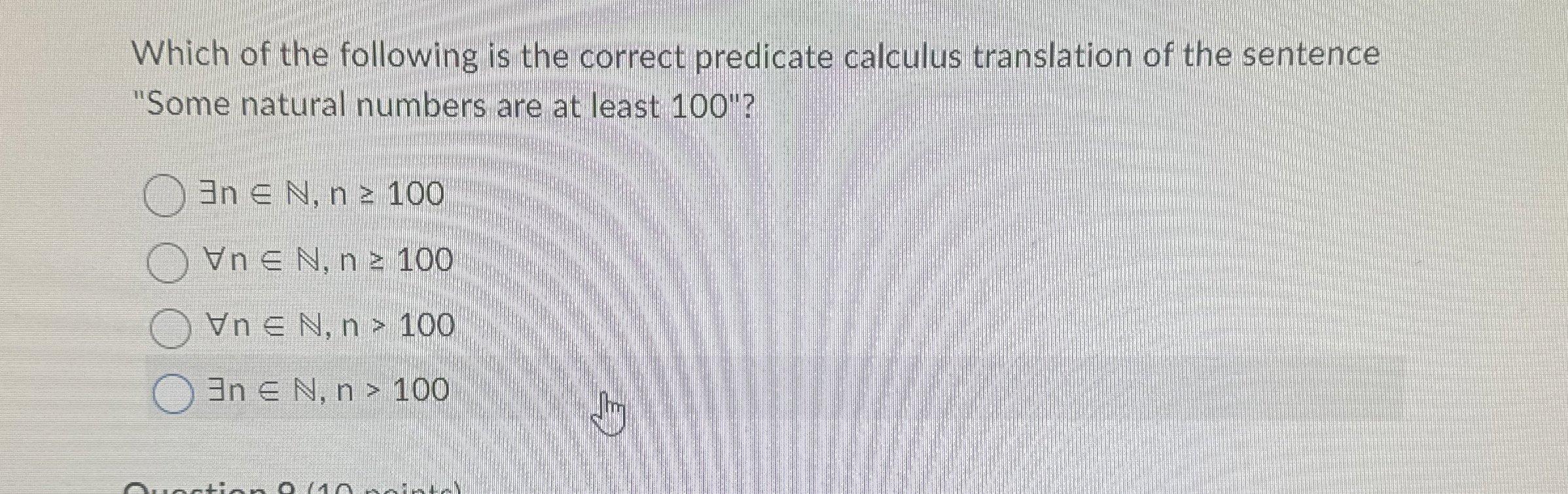 Which of the following is the correct predicate