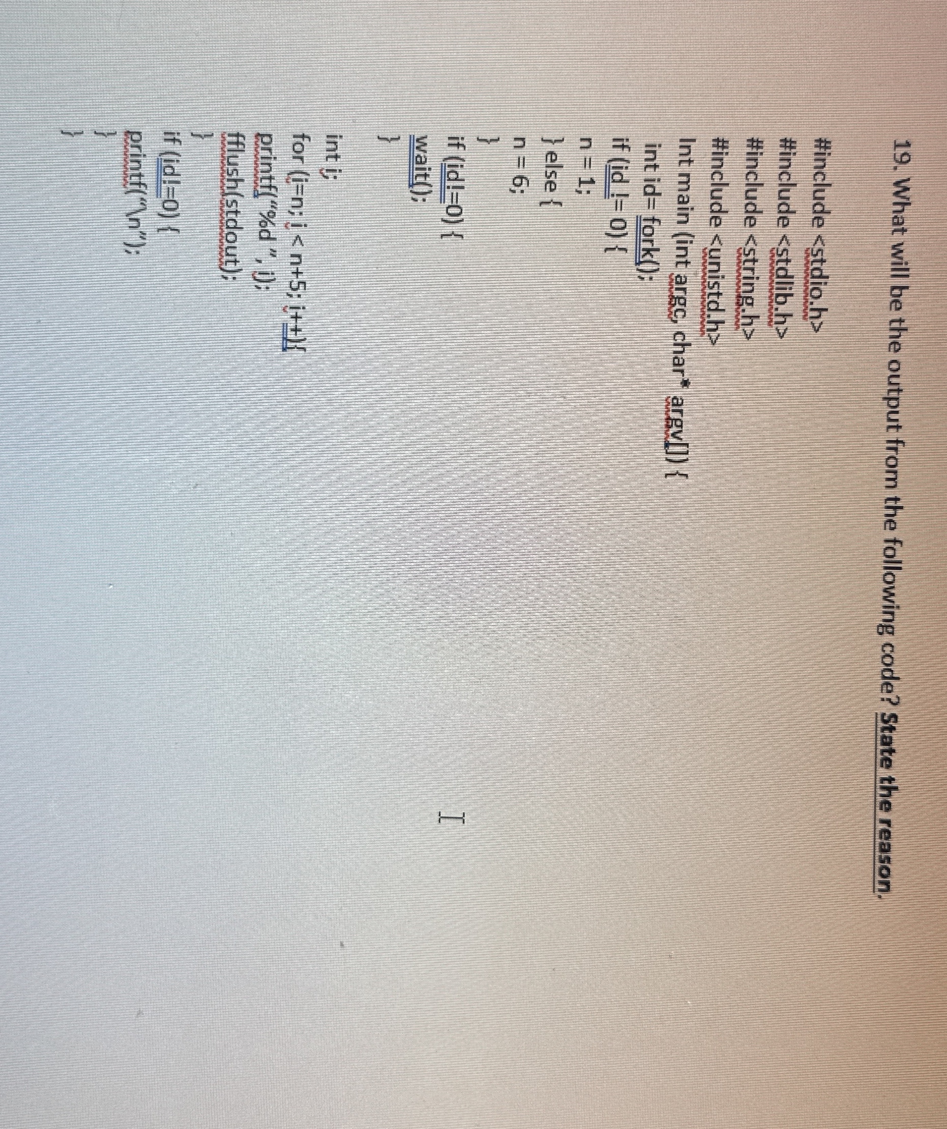 What will be the output from the following code?
