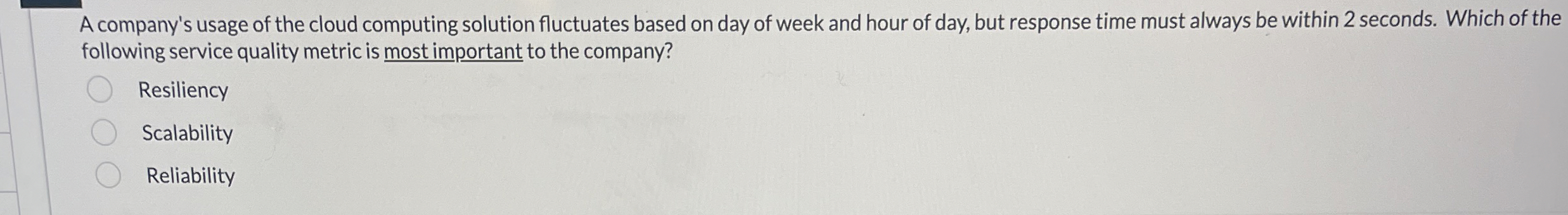 A company's usage of the cloud computing solution