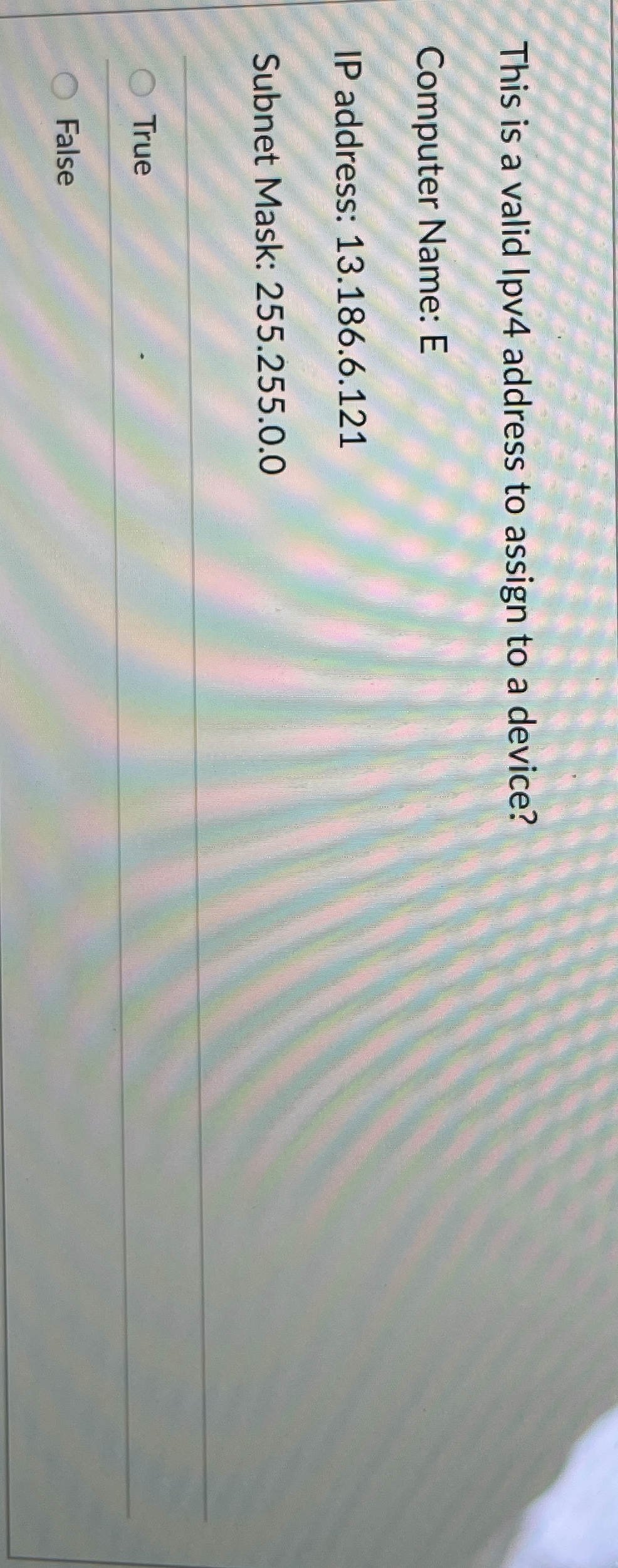 This is a valid lpv 4 address to assign to a